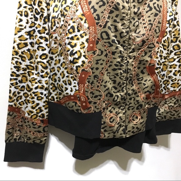 🆕NWT Equestrian Leopard Print Bomber Jacket - Picture 5 of 8